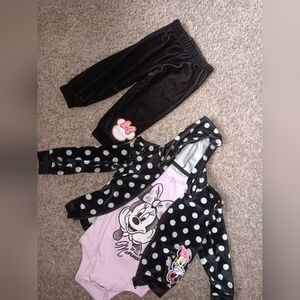 Polka Dot and Pink Cartoon Outfit Set